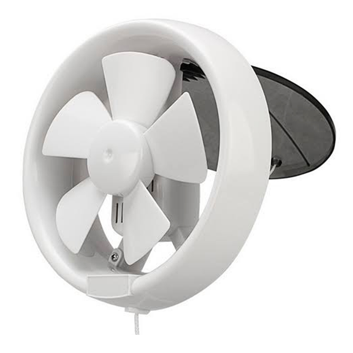 National Deluxe Heavy Duty Round Glass Window Exhaust Fan - 6 Inch - White