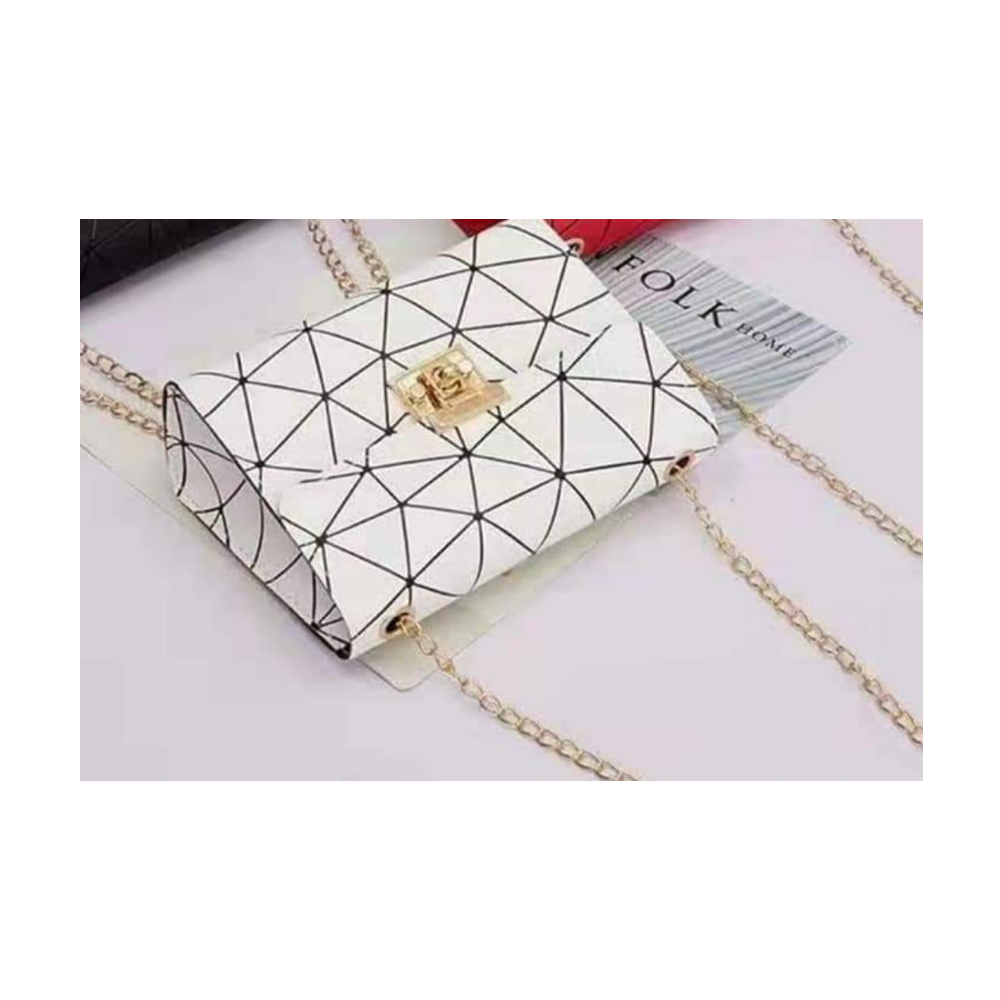 PU Leather Ladies Stylish Bag - LB 067 - White