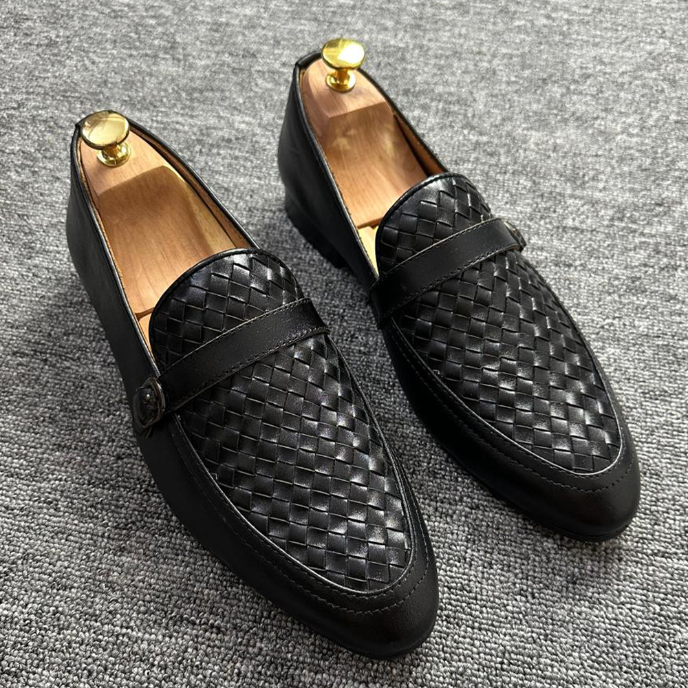 Leather Beny Belt Loafers For Men - Black - 103-086