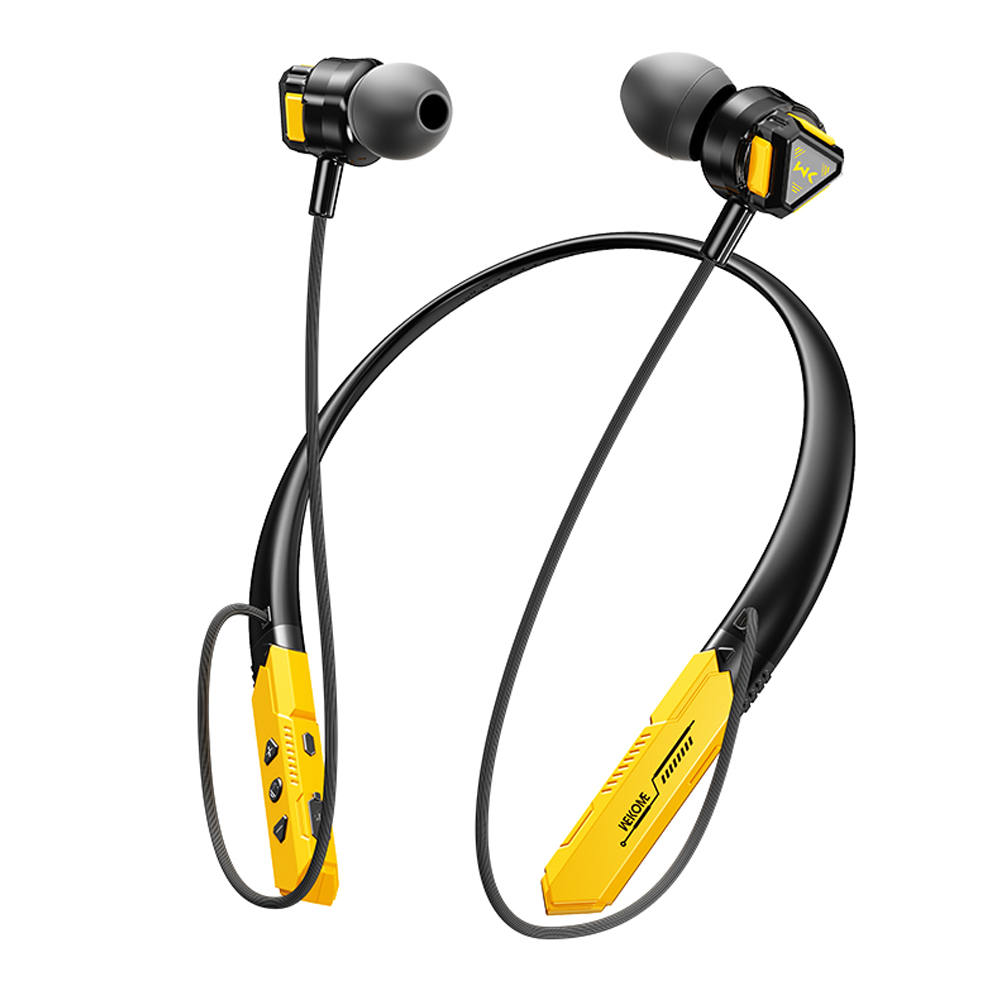 Wekome VC02 Neckband Wireless Earphone - Yellow and Black