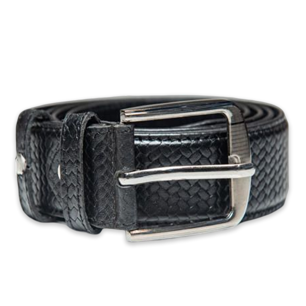Paduka PU Leather Belt for Men - Black - PMB-115