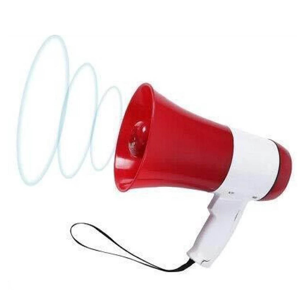 Megaphone Hand Mike Speaker with USB and Bluetooth - Red and White