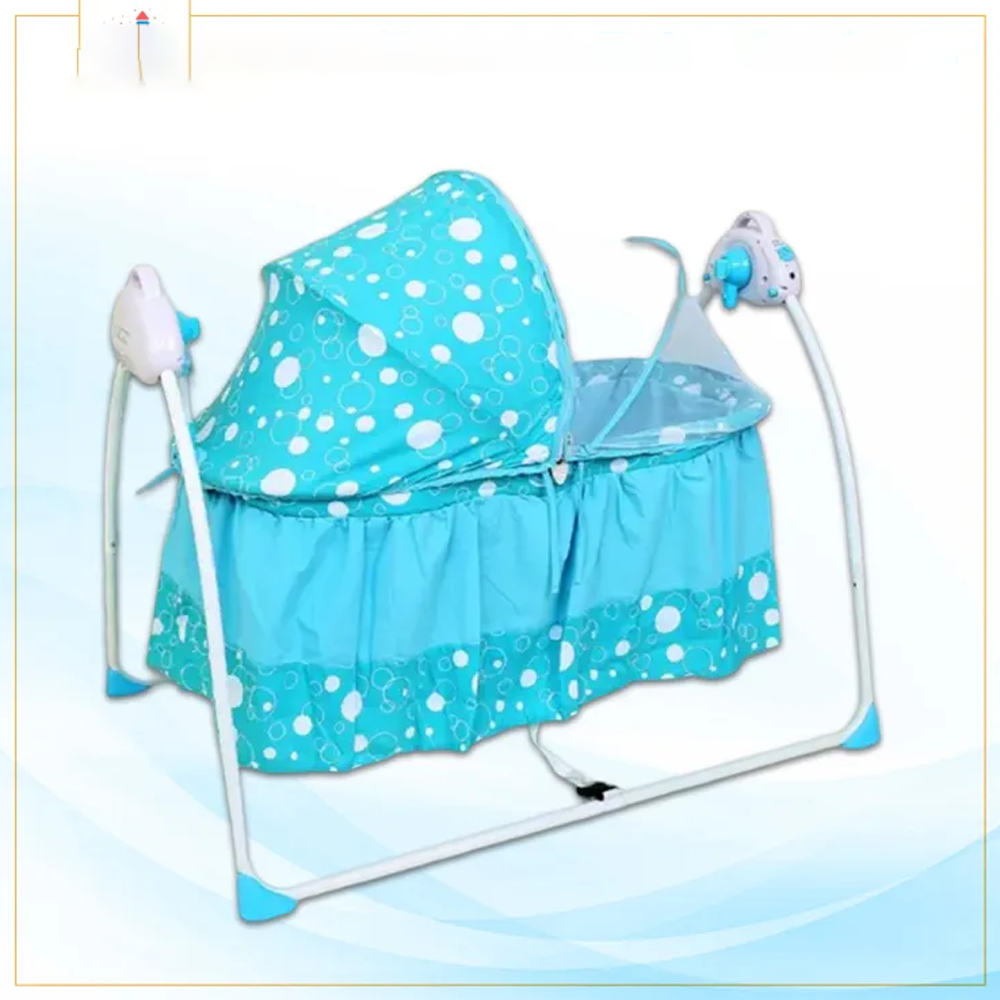 Remote Control Automatic Cradle Electric Baby Rocker - Sky Blue