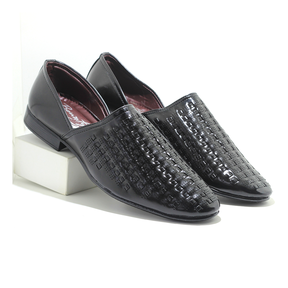 PU Leather Shoe For Men - Black - IN375