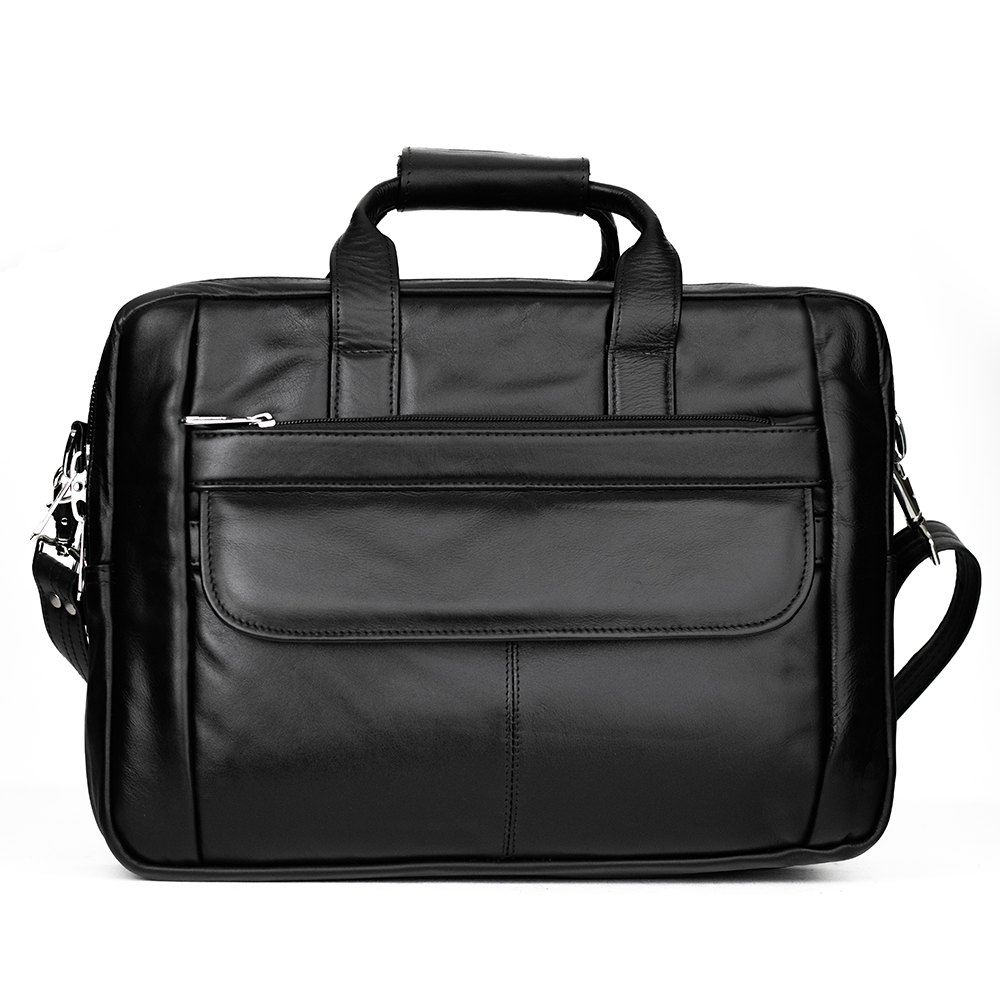 Leather Office Bag For Men - Black - OB-7
