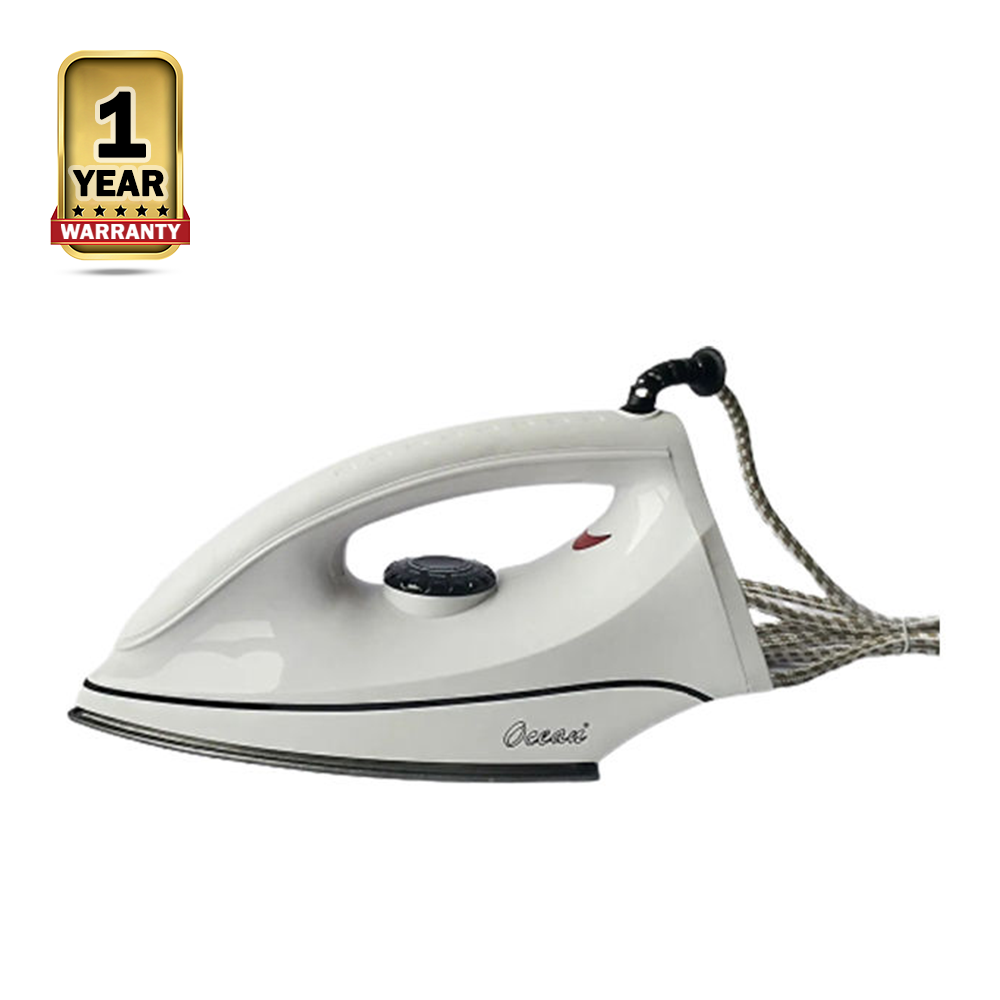 Ocean Teflon Non-Stick Soleplate Dry Iron - 1300W - White - ODI2WN