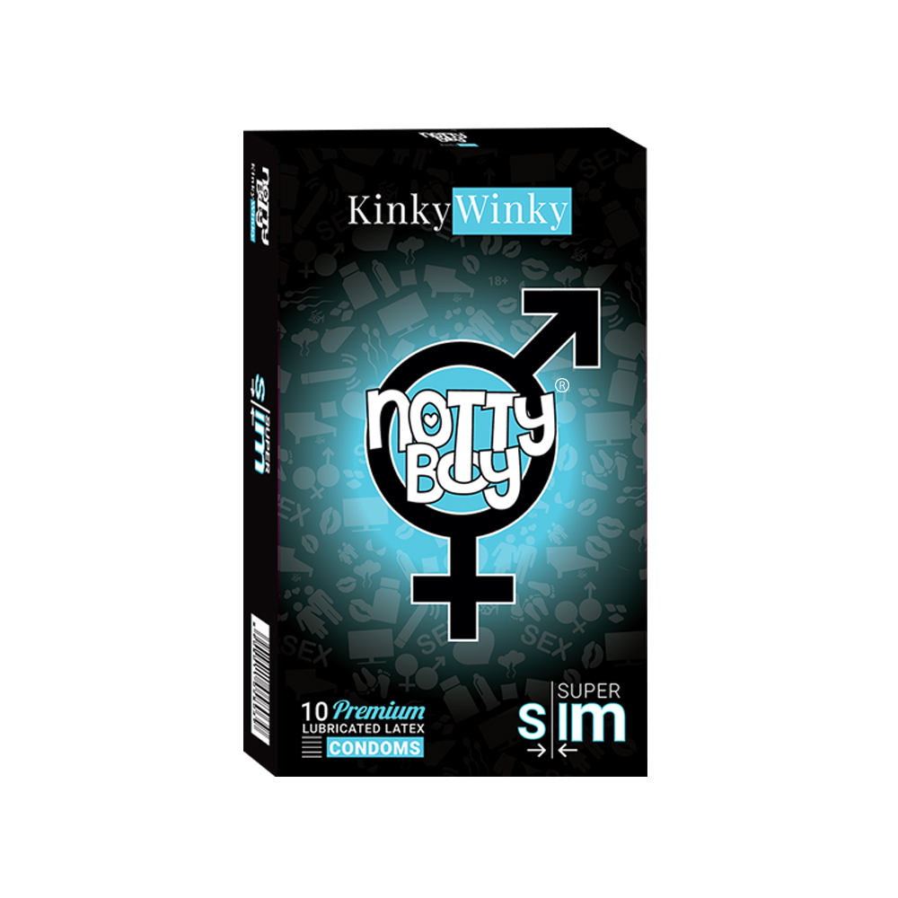 Pack Of Ten NottyBoy KinkyWinky Slim Super Thin Condoms