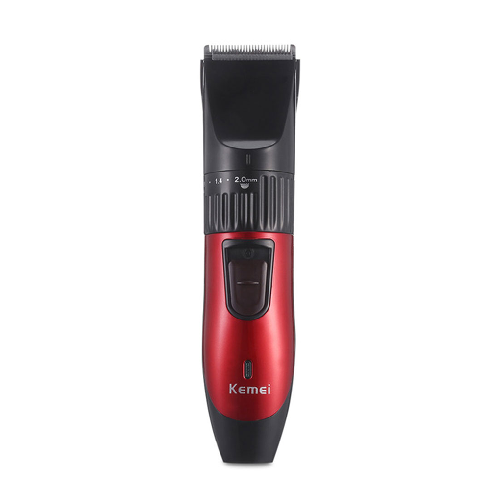 Kemei KM -730 Rechargeable Hair Trimmer For Men - Black and Red