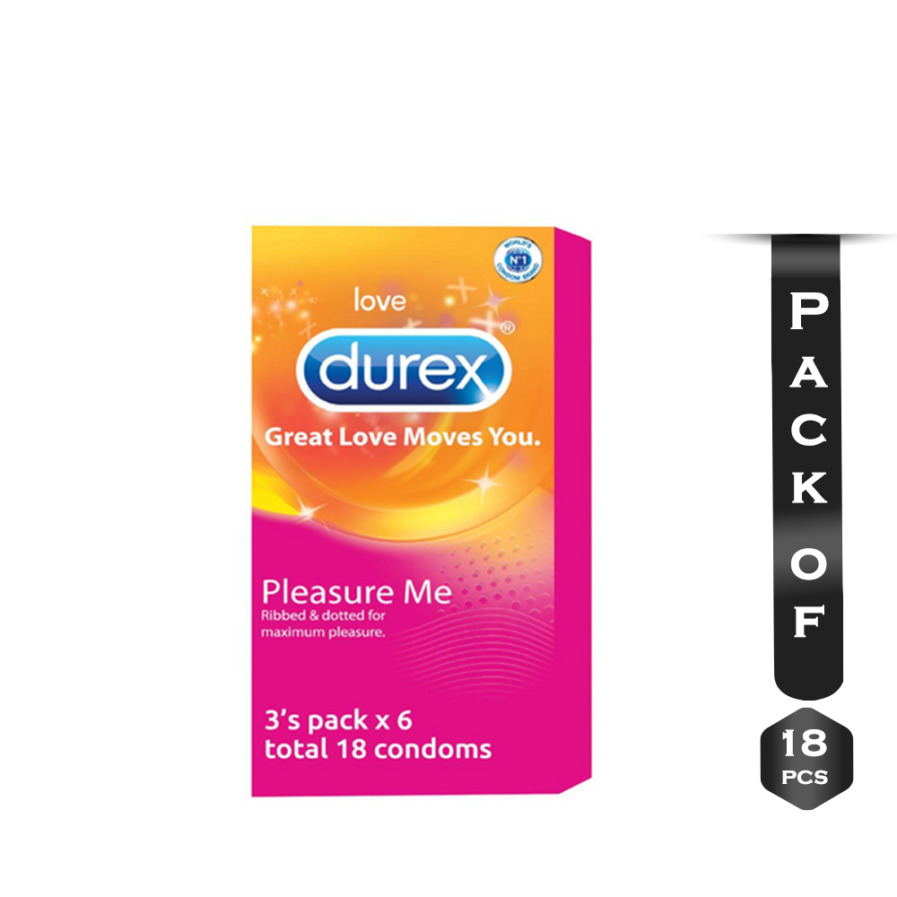 Durex Pleasure Me Condom Full Box - 18Pcs