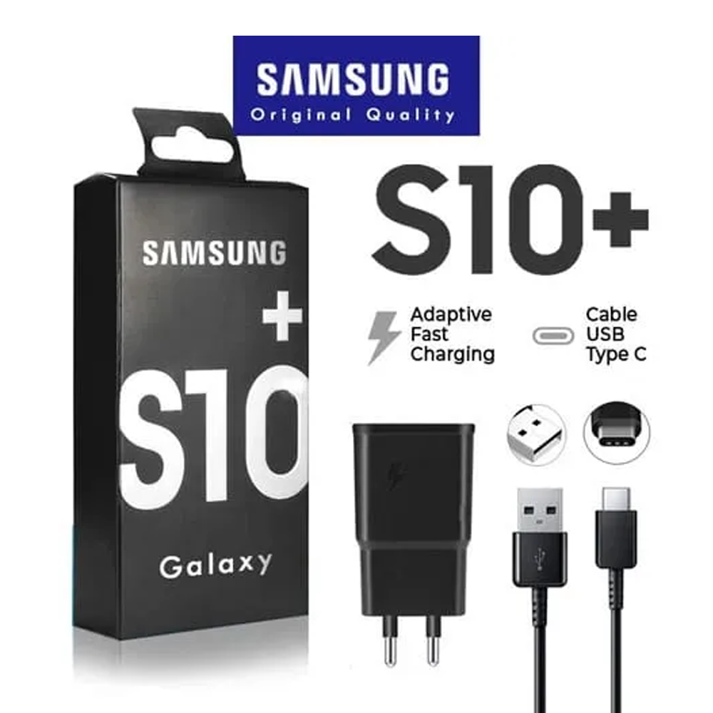 Samsung S10 S8 S9 Plus Adaptive Fast Charger Power Adapter - 18W - Black