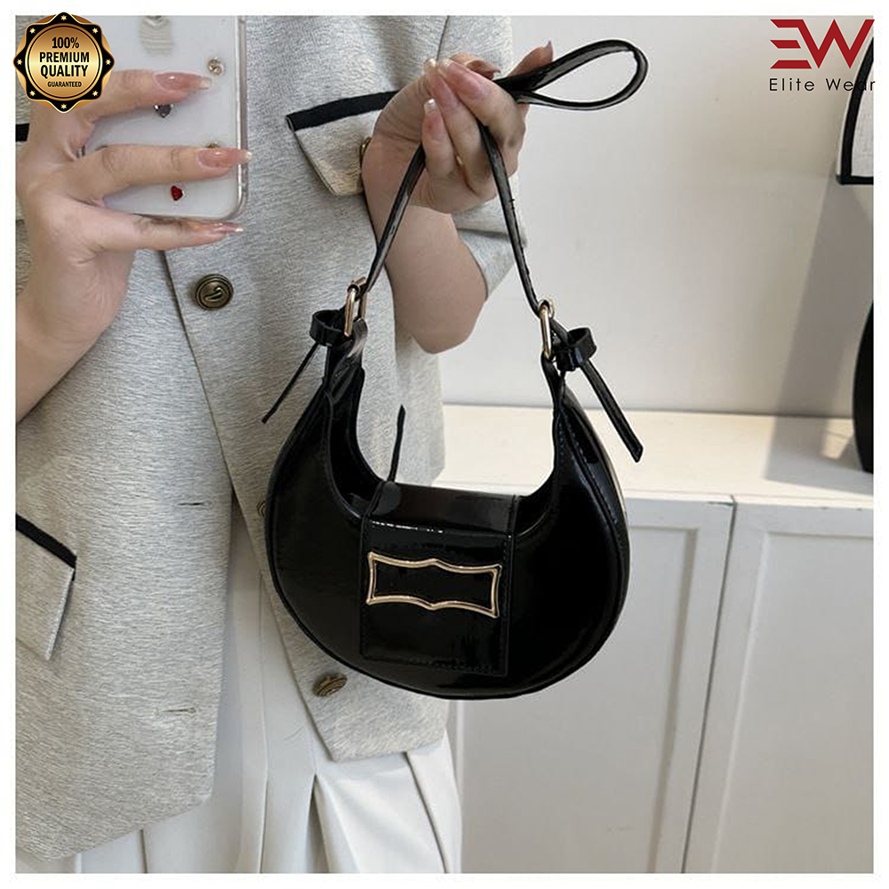 Artificial Leather Thai Stylish Hand Bag For Women - Black - P295 E