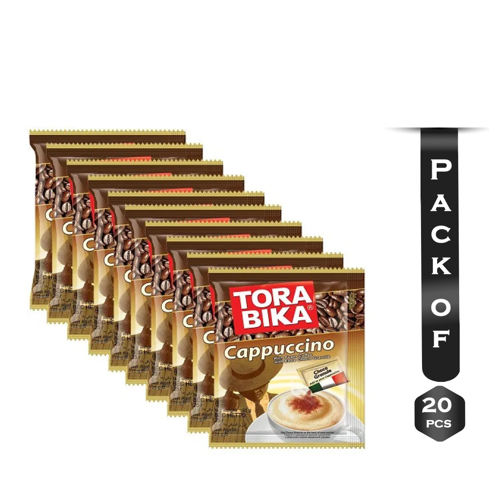 Pack of 20Pcs Tora Bika Cappuccino Coffee - 25gm 