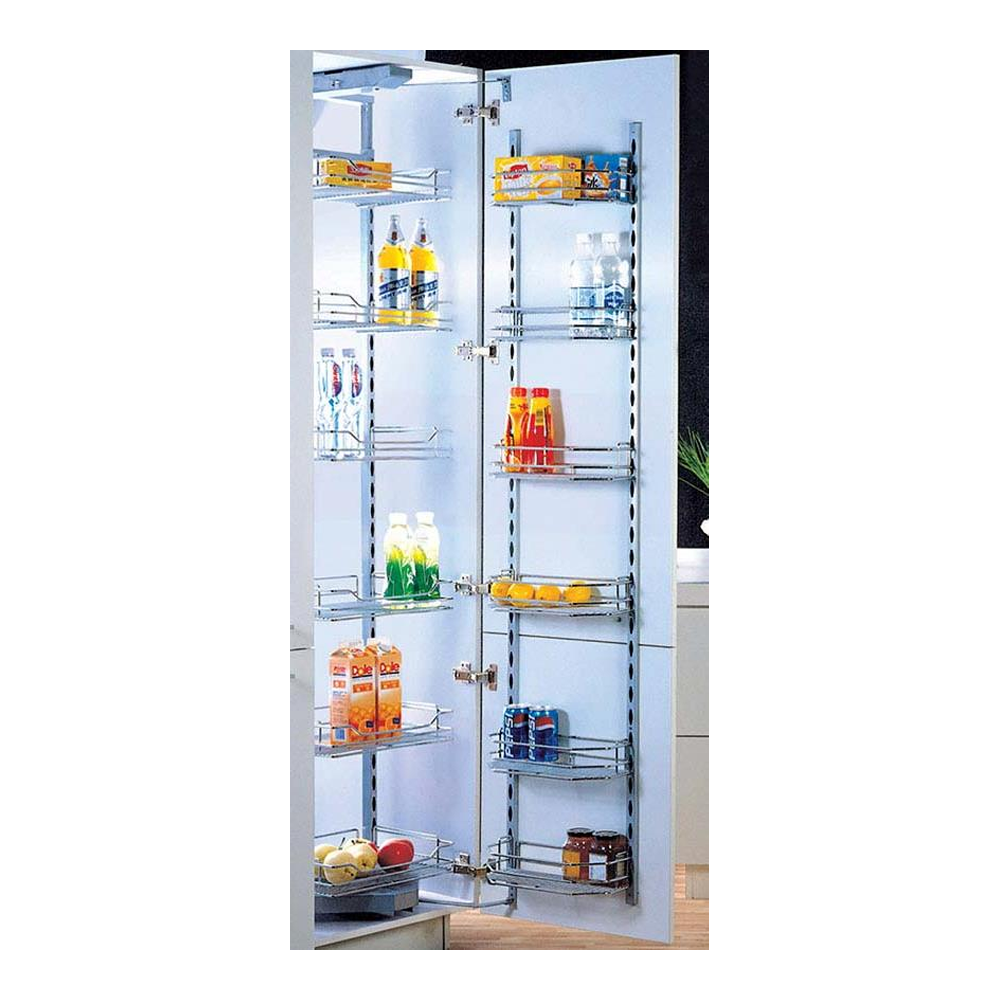 Chrome Plated Large Six Layer Tall Unit Rack with Wire Baskets - (66-76) Inch - Silver