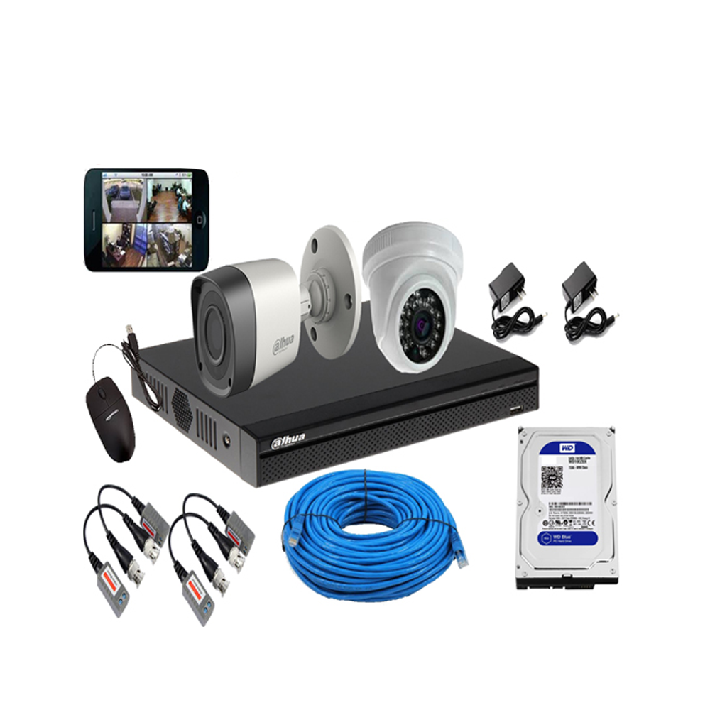 DAHUA PKG -2 CCTV CAMERA PACKAGE 2MP -1080P with all accessories