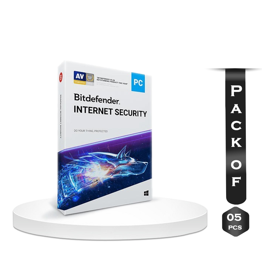 Pack Of 5 Pcs Bitdefender Internet Security 1 User - 1 Year