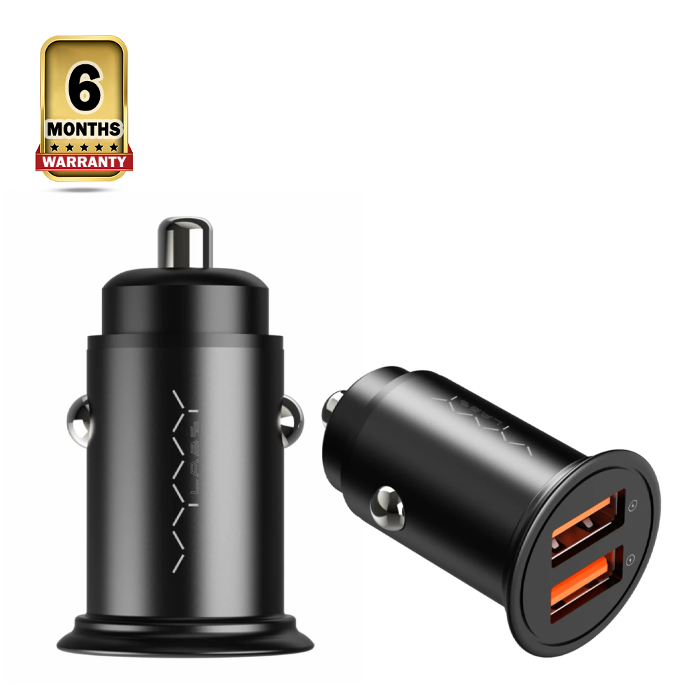 Vyvylabs VJY36A-01 Round Dot Dual Fast Charge Car Charger - 36W - Black