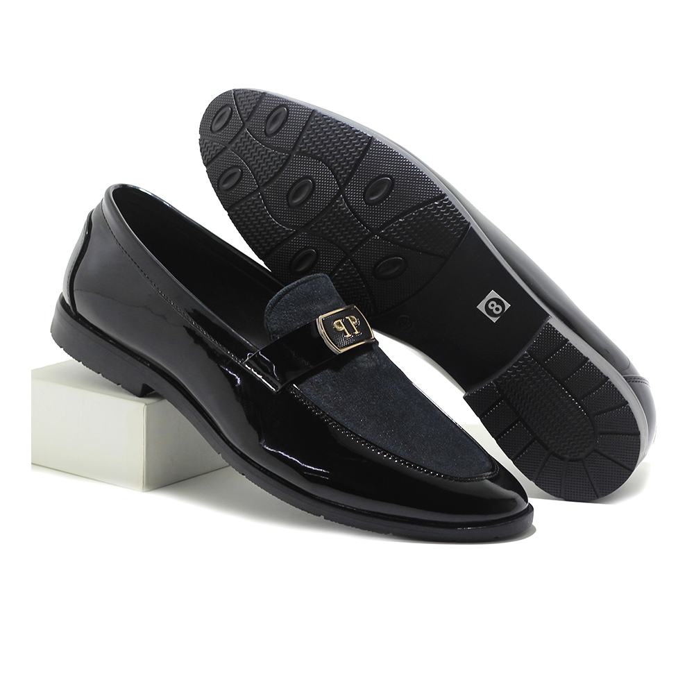 Sued PU Leather Formal Party Shoe For Men - Black	- IN402