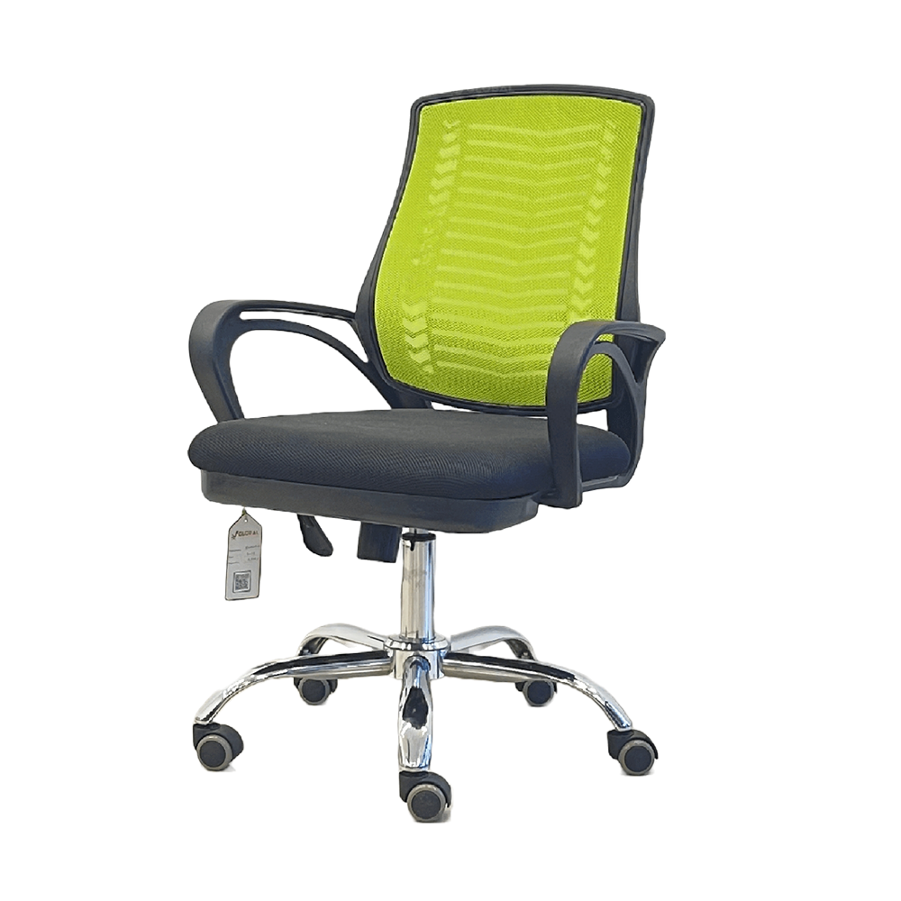 Fabric and Plastic Executive Office Chair - Green and Black