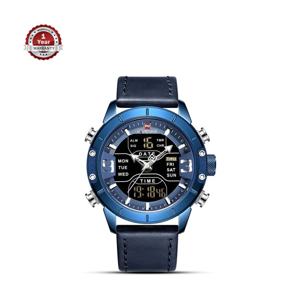 Naviforce 9153 Stainless Steel Wrist Watch for Men - Blue