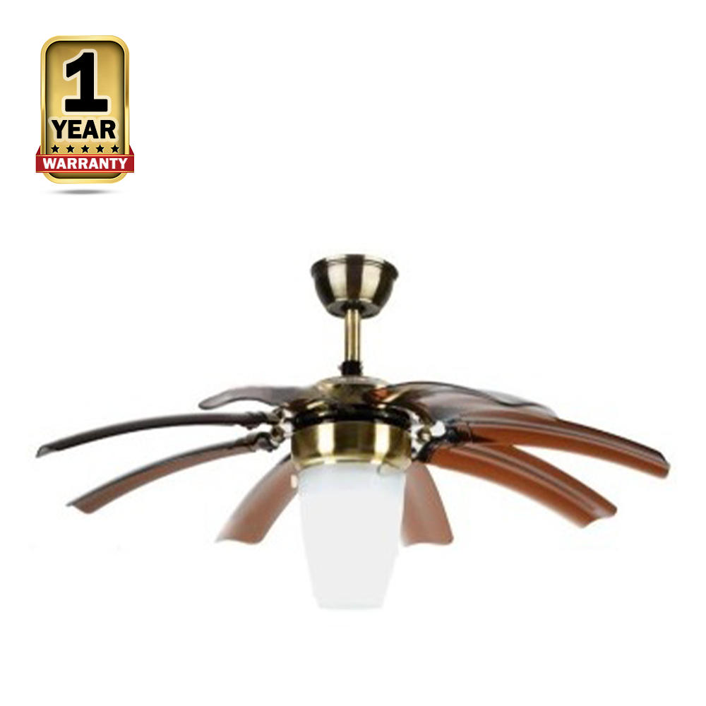 Opus Ceiling Fan With LED Light And Remote - 48 Inch - Antique Gold