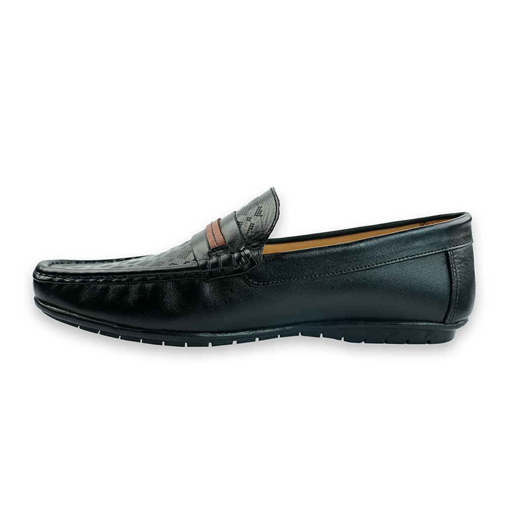 Leather Handmade True Moccasin Shoes for Men - Black