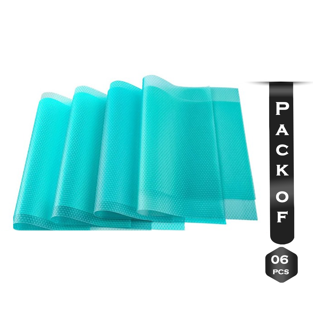 Pack Of 6 Pcs Skycarper Refrigerator Mats - Blue 