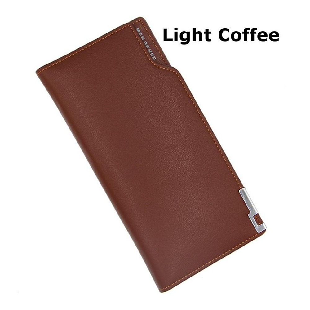 PU Leather Casual Large Capacity Long Wallet For Men - Light Coffee - bae001-2