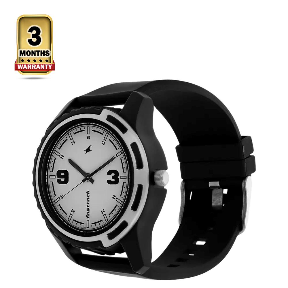 Fastrack Silicone Strap Quartz Analog Watch For Men - Black - NN3114PP01