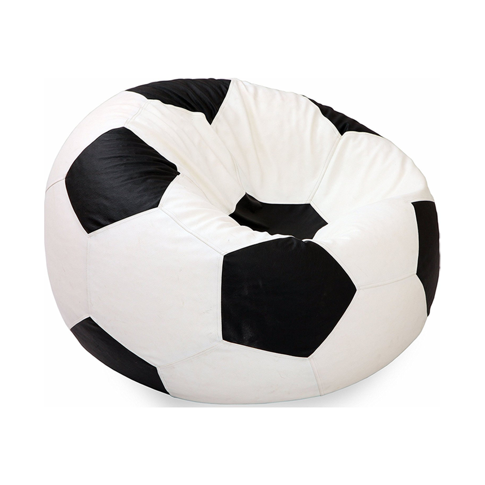  Ottoman Artificial Leather Beanbag For Kids - Small - Black and White