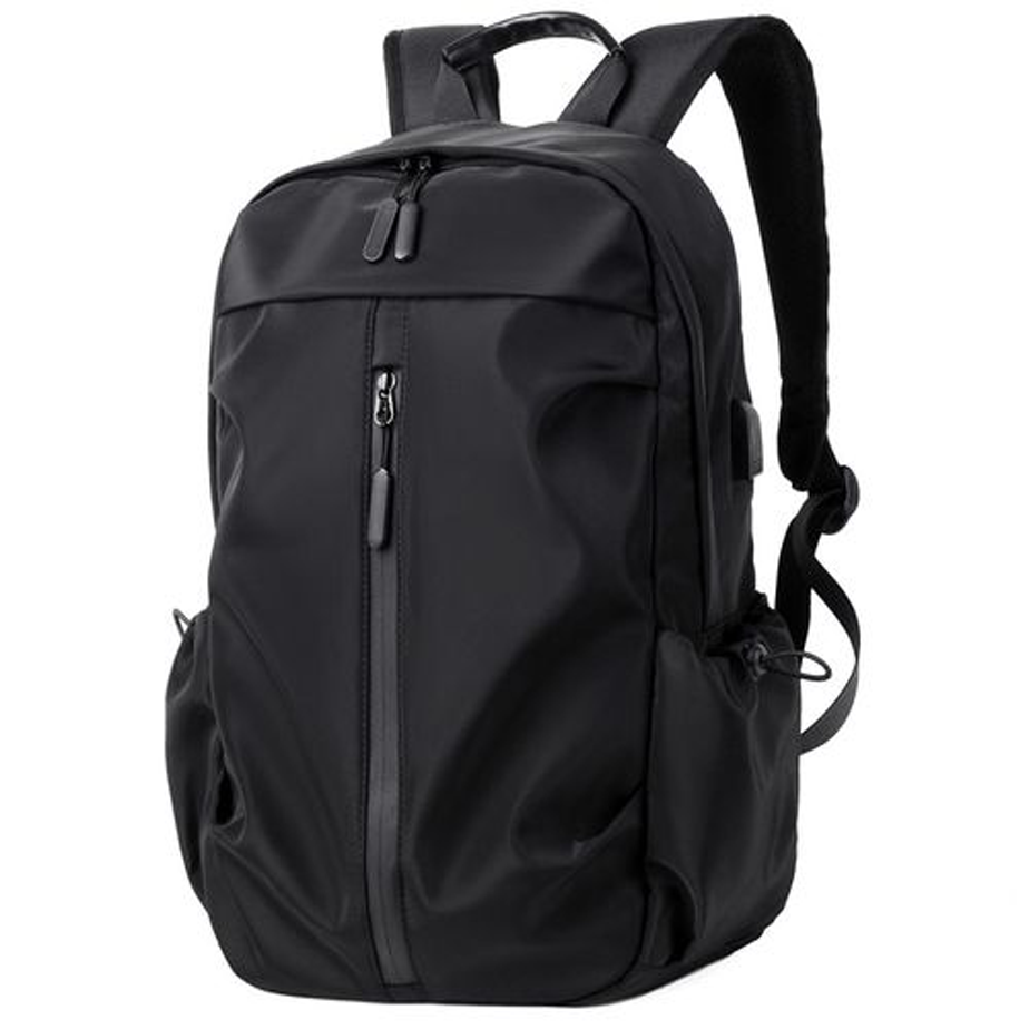 Fashion Waterproof Nylon Backpack - Black - FWRB