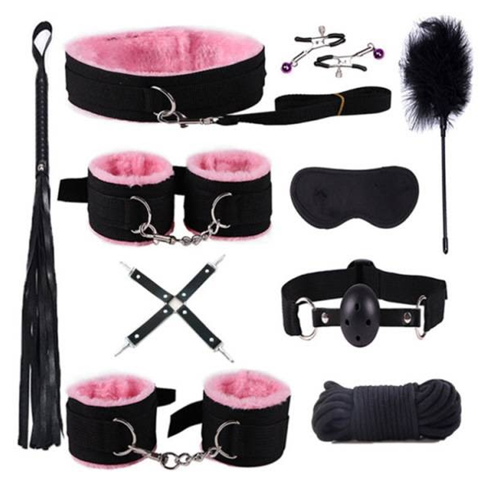 Leather Bed Bondage Set - 10 Pcs - SZ-905