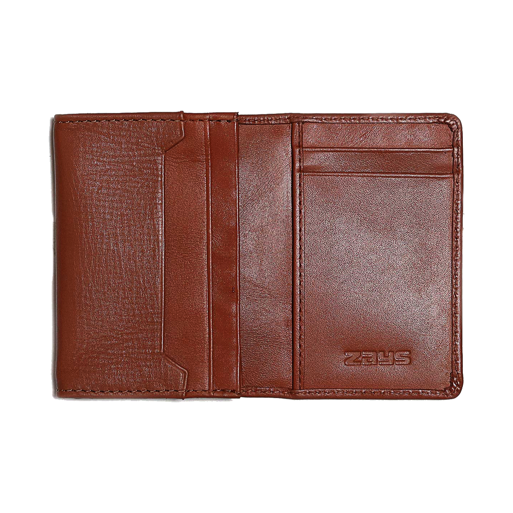 Zays Premium Leather Card Holder - Brown - WL23
