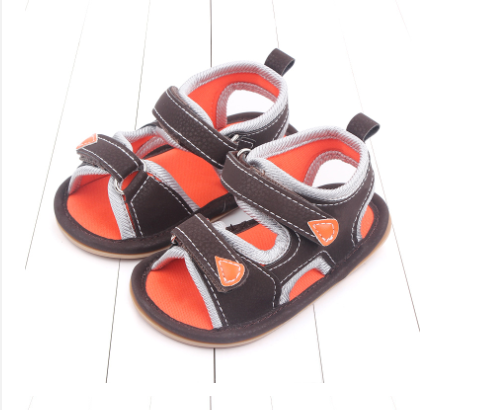 Armandy Artificial PU Leather Baby Boy Shoe - Coffe and Orange 