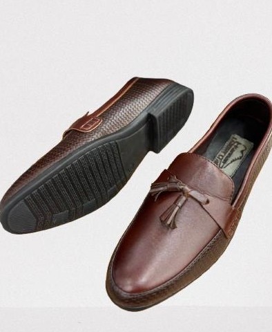 Leather Tarsel Shoes For Men - Choclate 111