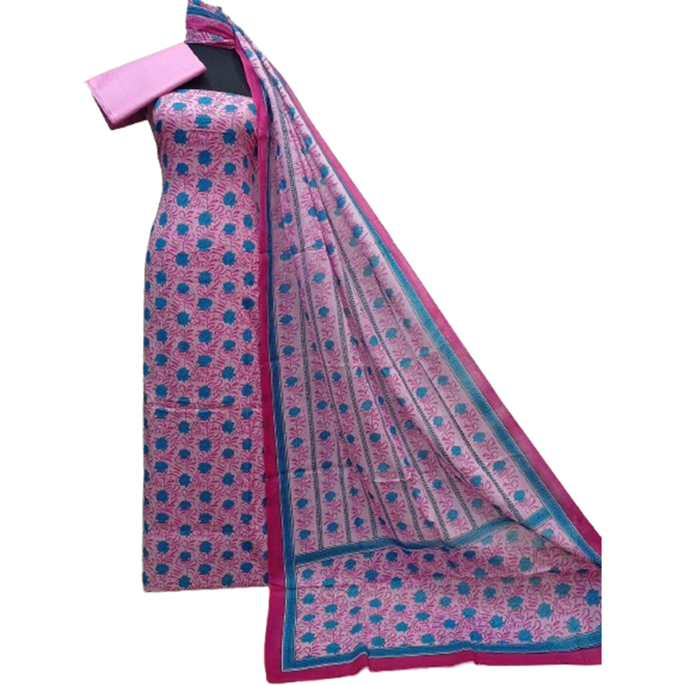 Unstitched Cotton Printed Salwar Kameez For Women - Multicolor - 3R-P198