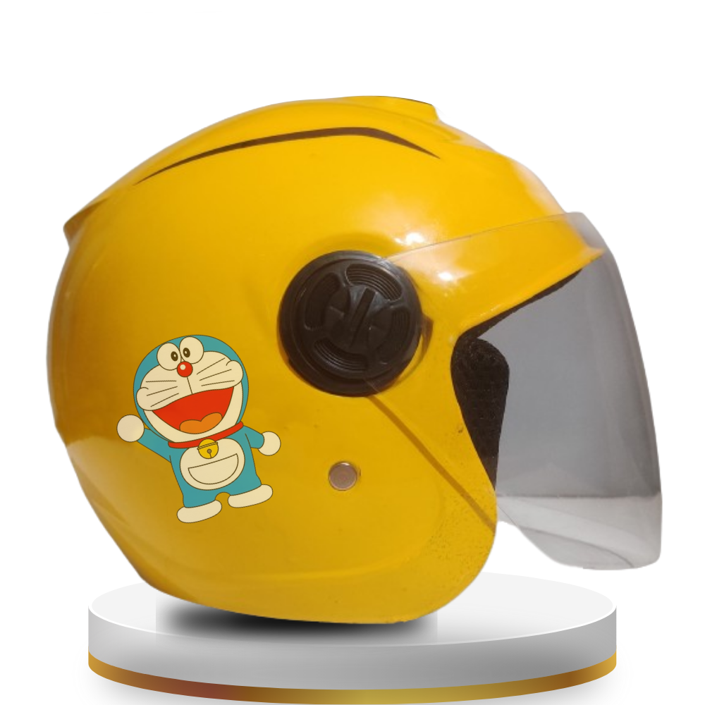 ICON Open Half Face Bike Helmet For Kids - Yellow