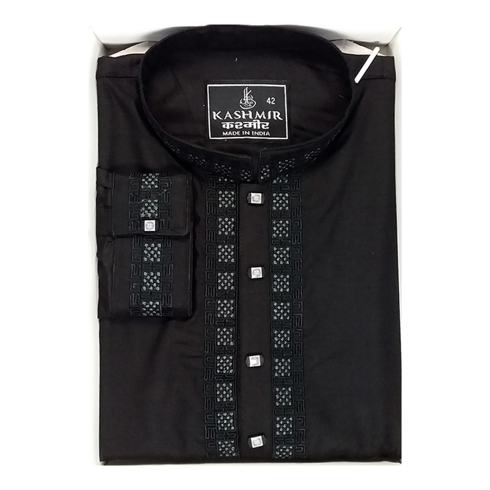 Cotton Panjabi For Men - Black