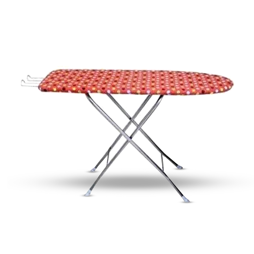 TruGood Folding Ironing Table Board with PRESS Stand - Red