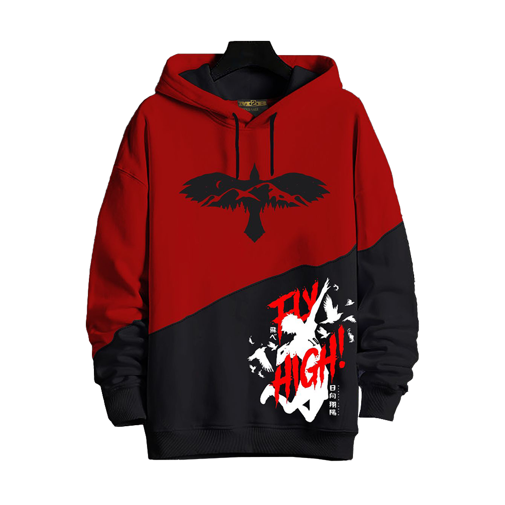 Cotton Fly High Printed Winter Hoodie For Men