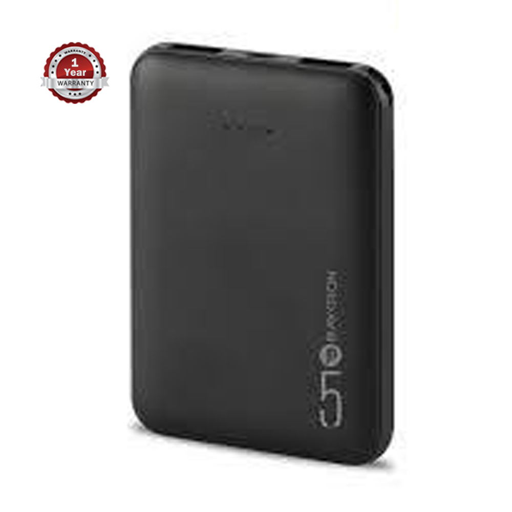 BAYKRON BA-PB-BLK-50 USB 2 Power Bank with LED Indicator - 5000 Mah - Black