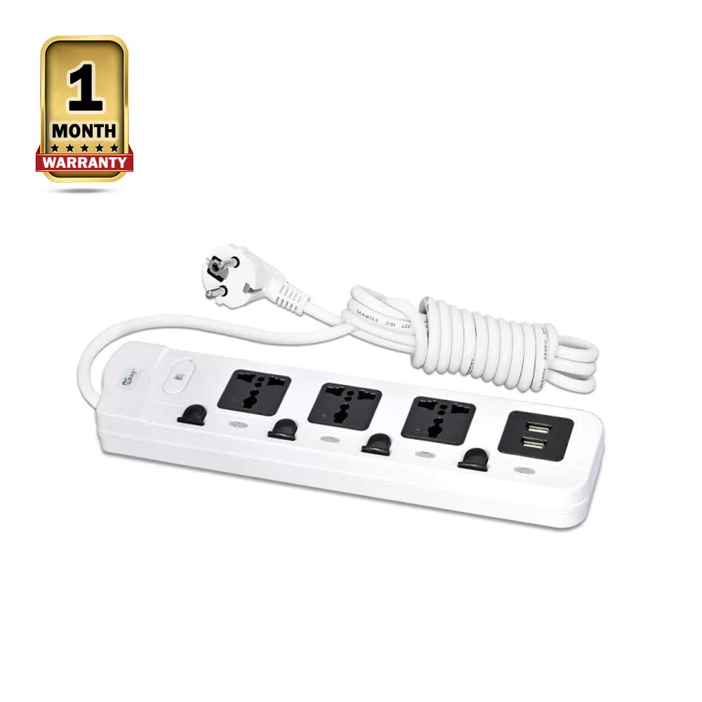 Many MTS-148 3Pin Heavy Duty 3 Gang 2 USB Fast Charging Multiplug - 3 Meter