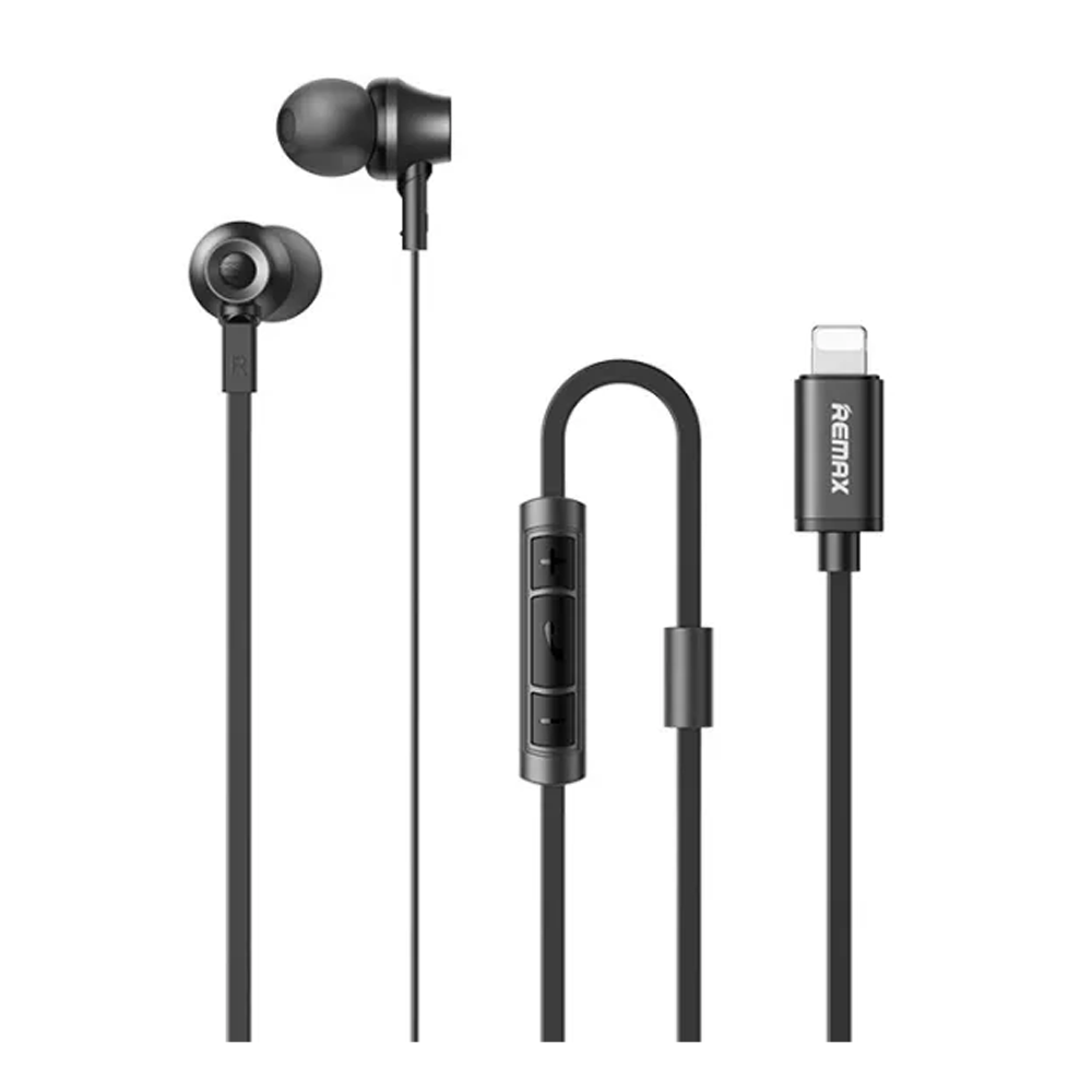 Remax RM-610Di Wired Metal Earphone For iPhone - Black