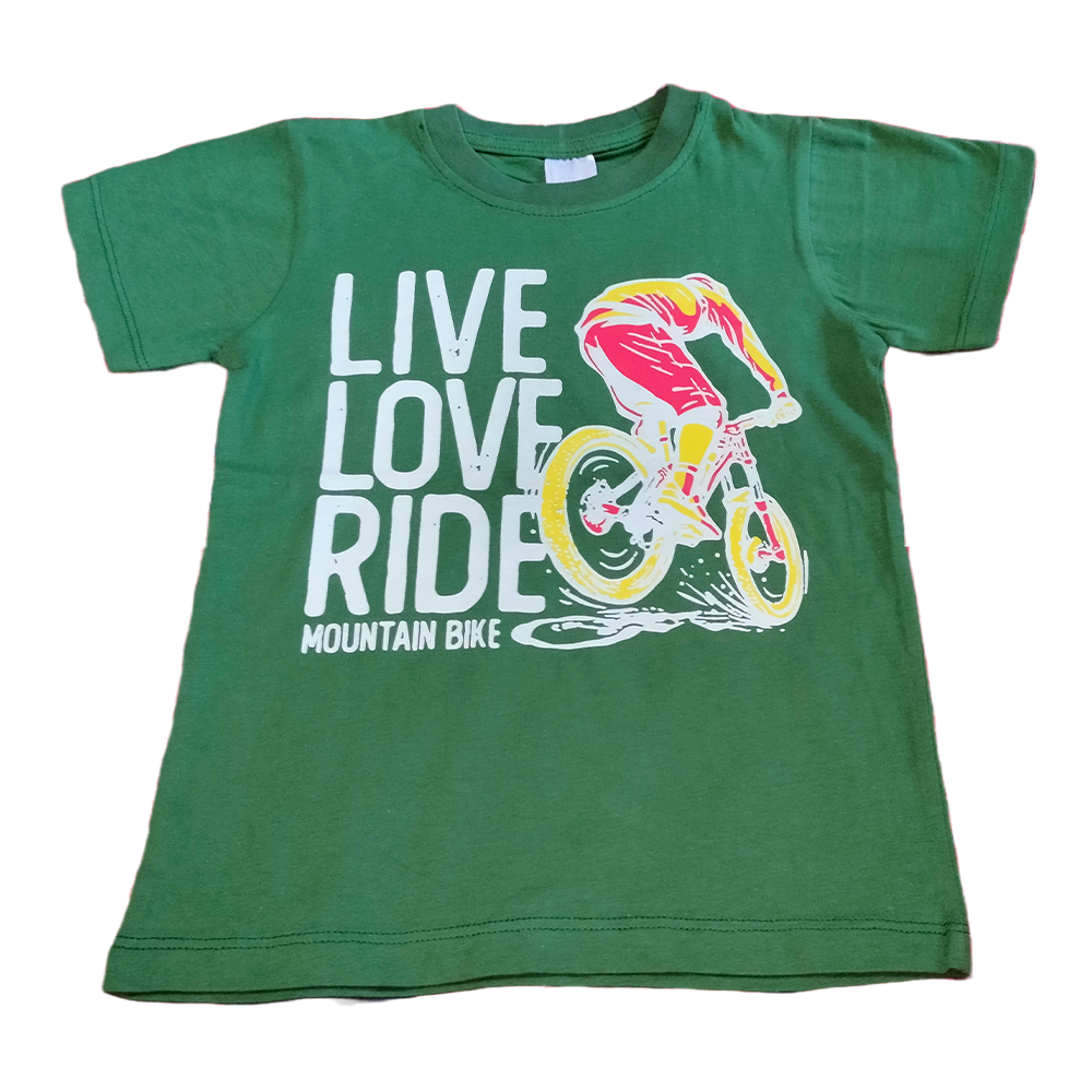 Live Love T-Shirt For Kids - 6-7 Years - Green