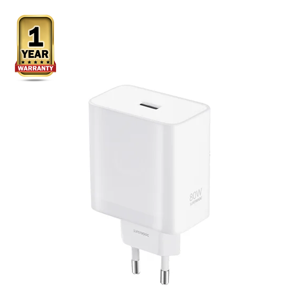 OnePlus SUPERVOOC Power Adapter with Type -A EU - 80W - White