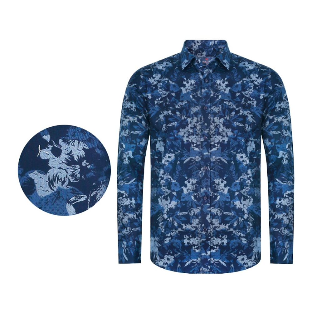 Cotton Full Sleeve Casual Shirt For Men - Navy Blue