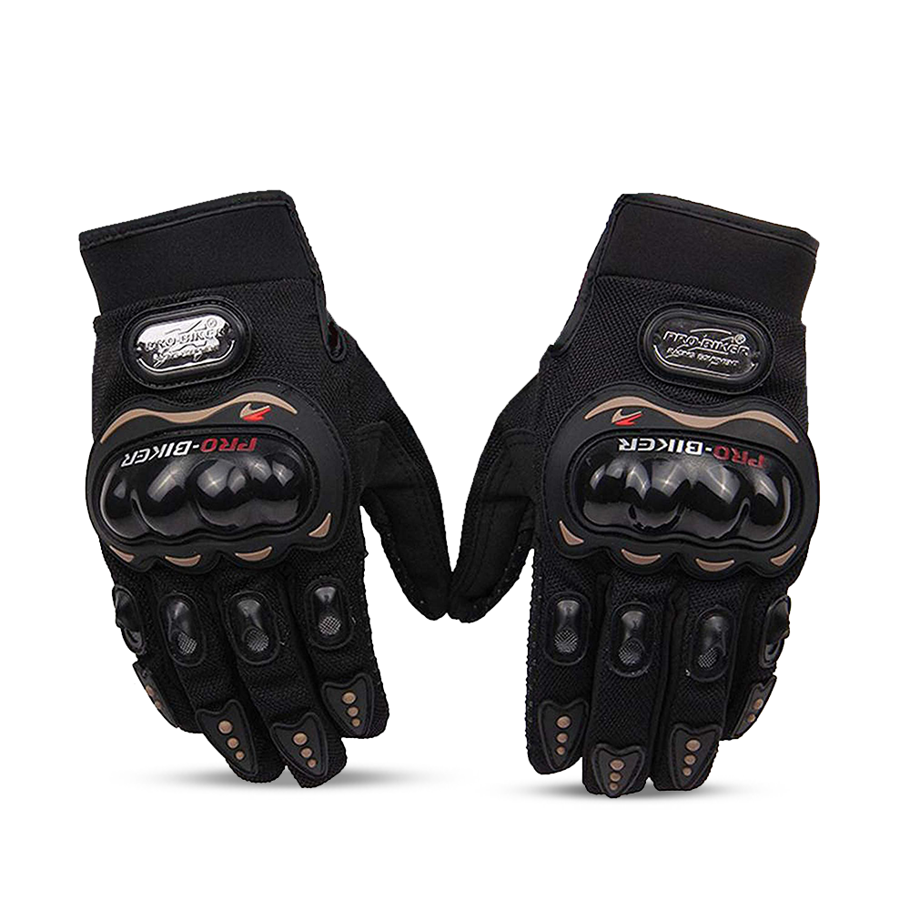 Pro Biker Gloves Full Finger - Black