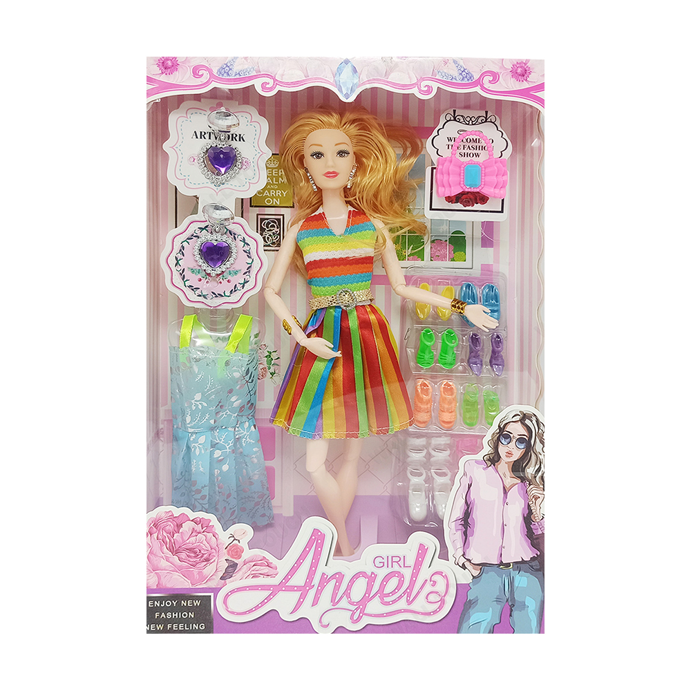 Girl Angel Wonderful Barbie Toy With Dress and Accessories For Kids - 181372340