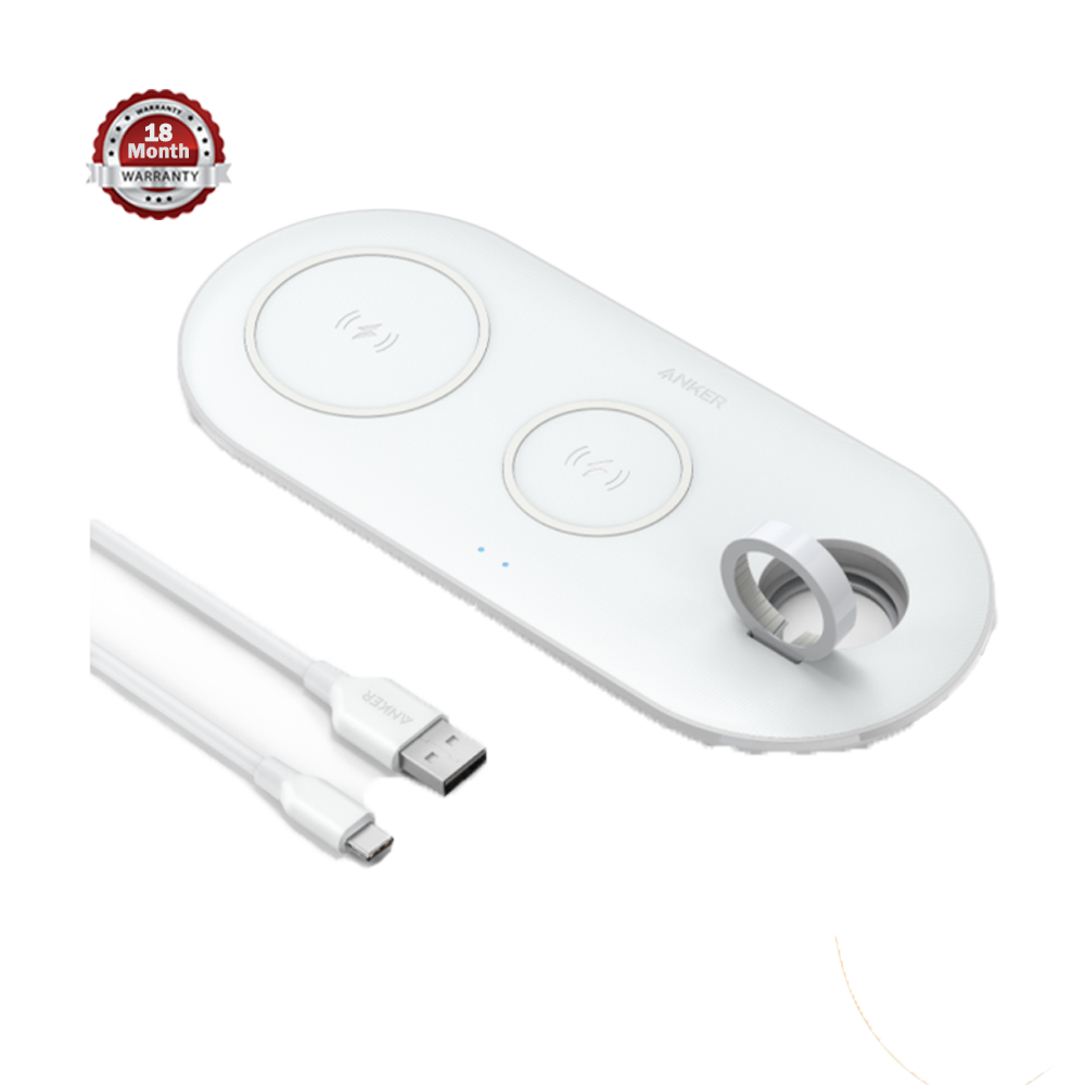Anker Power Wave 3 In 1 Wireless Charging Station - White