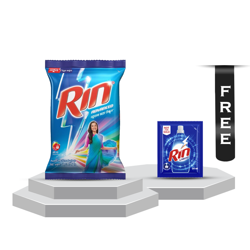 Buy Rin Advanced Detergent Powder - 2Kg Get Rin Washing Liquid - 35ml Free