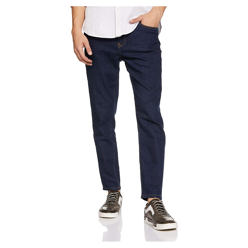 Cotton Semi Stretch Denim Jeans Pant For Men - Dark Blue - NZ-13047